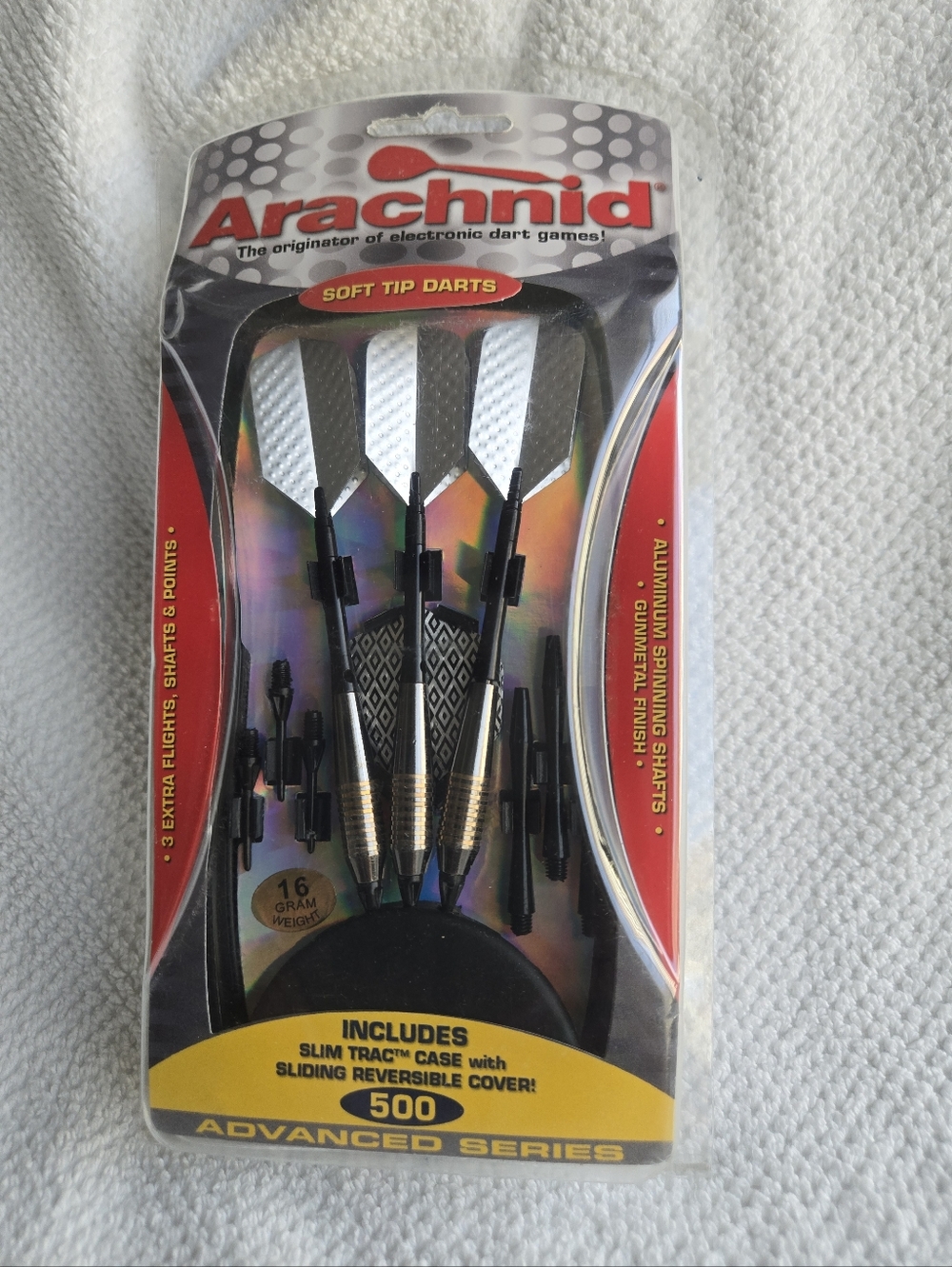 Arachnid Soft Tip Darts - Black & Silver Flight Set